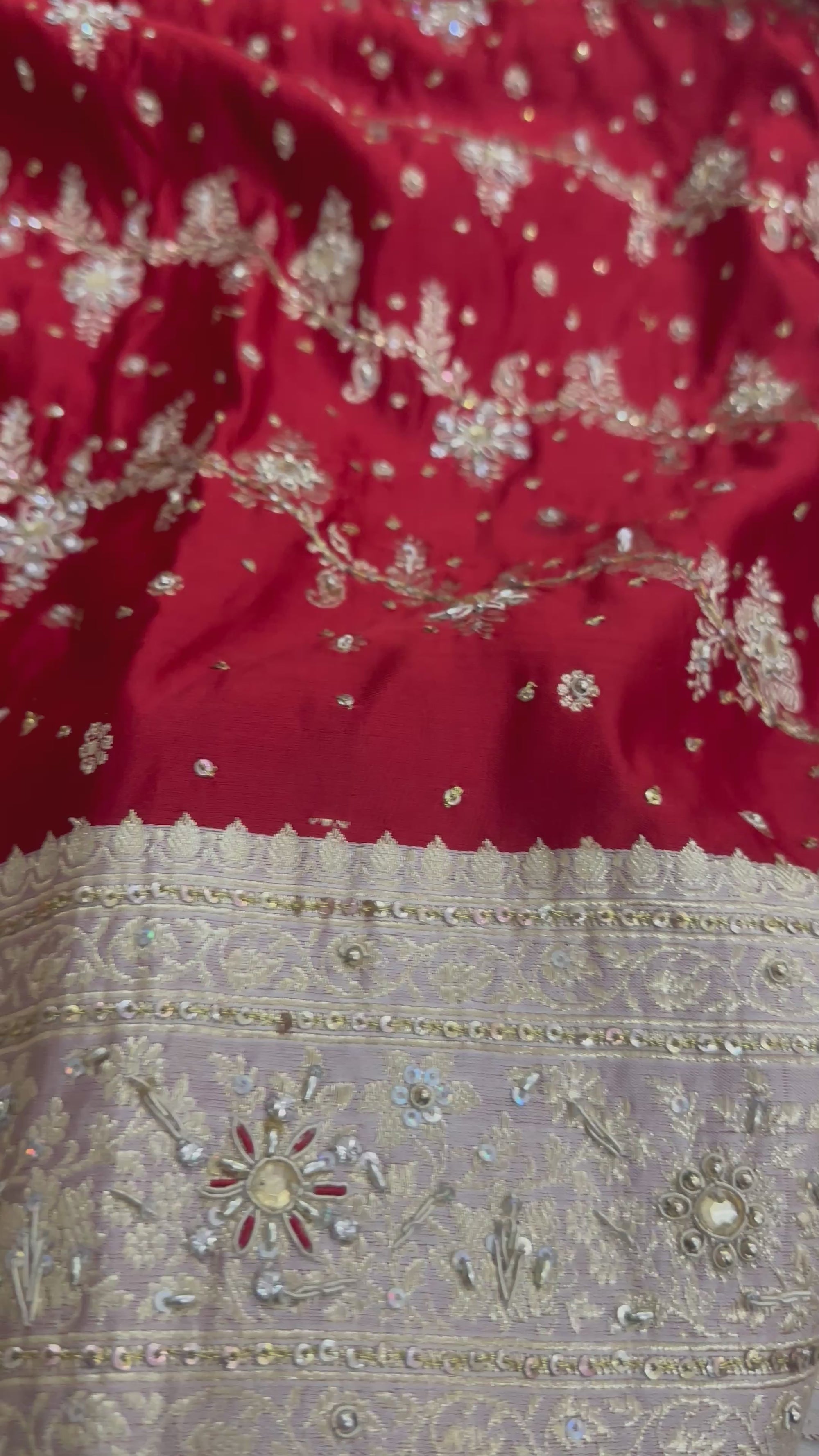 Pure Katan Silk Handloom Banarasi Saree with Dardozi work