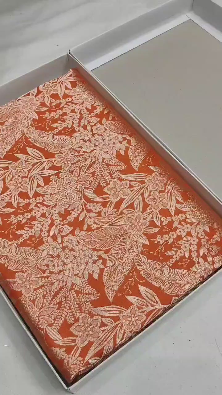 Pure Katan Silk Brocade Saree – Handwoven Banarasi Saree for Weddings & Festive Wear