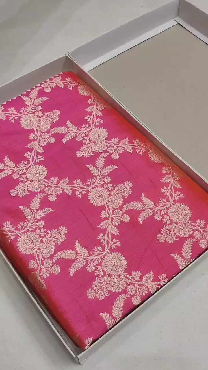 Pure Katan Silk Banarasi Saree with Jaal Work