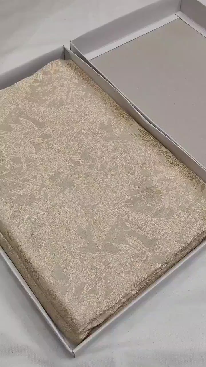 Pure Katan Silk Brocade Saree – Handwoven Banarasi Saree for Weddings & Festive Wear