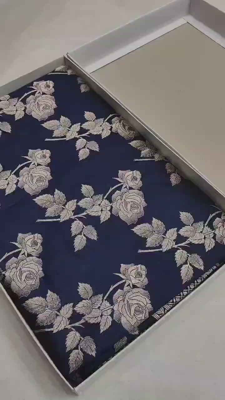 Pure Katan Silk Banarasi Saree with Jaal Work