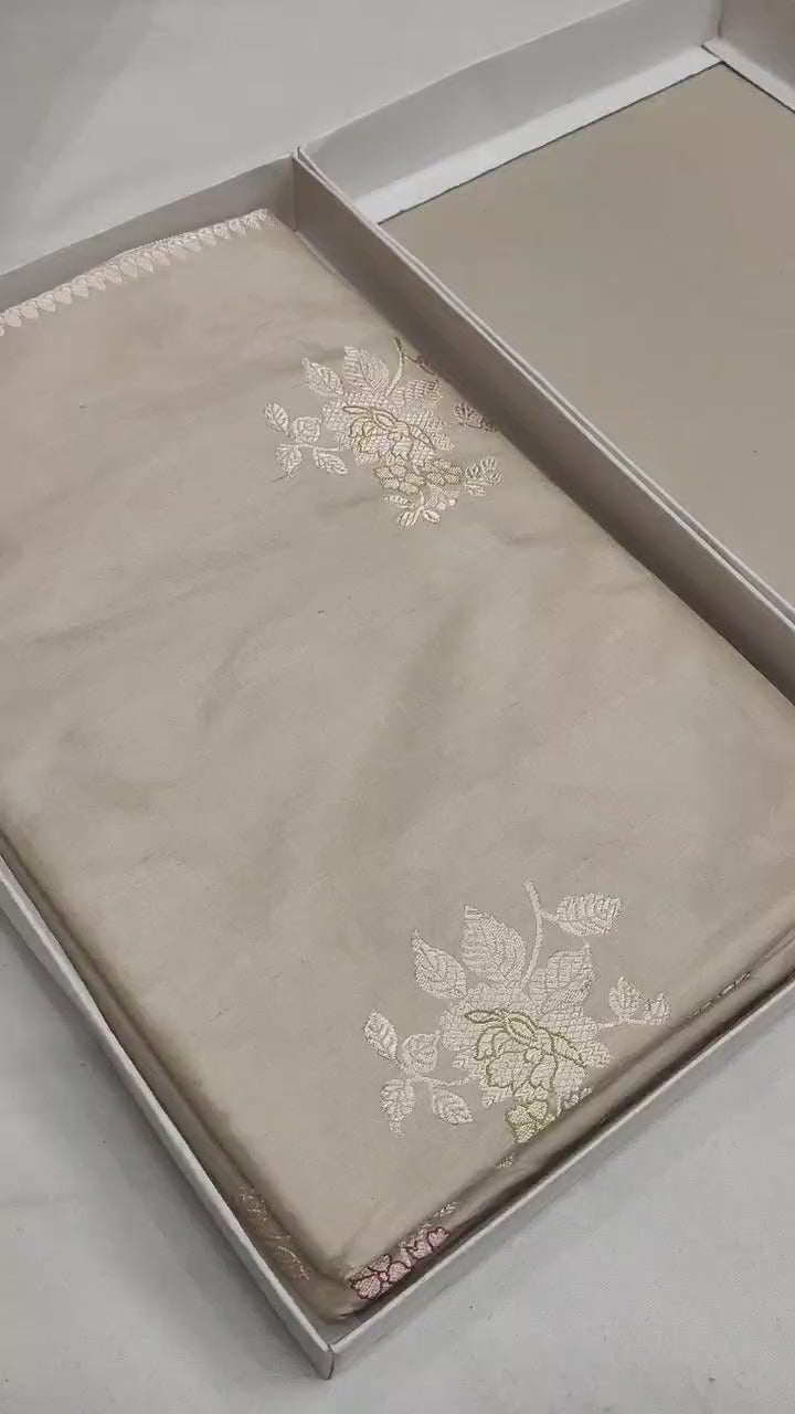 Pure Katan Silk Kadhwa Buta Handloom Saree