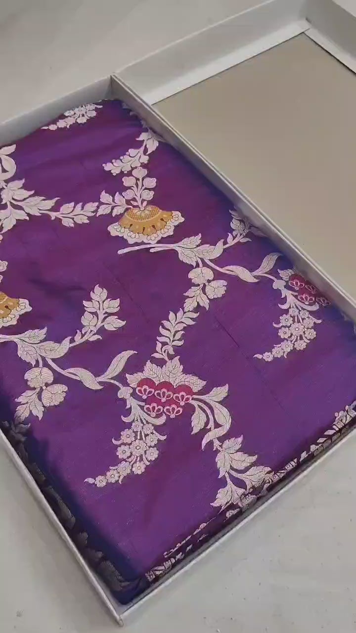 Pure Katan Silk Minakari Banarasi Saree