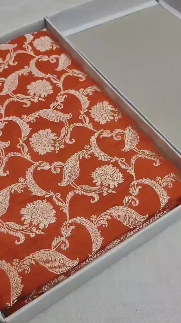 Pure Katan Silk Banarasi Saree with Jaal Work