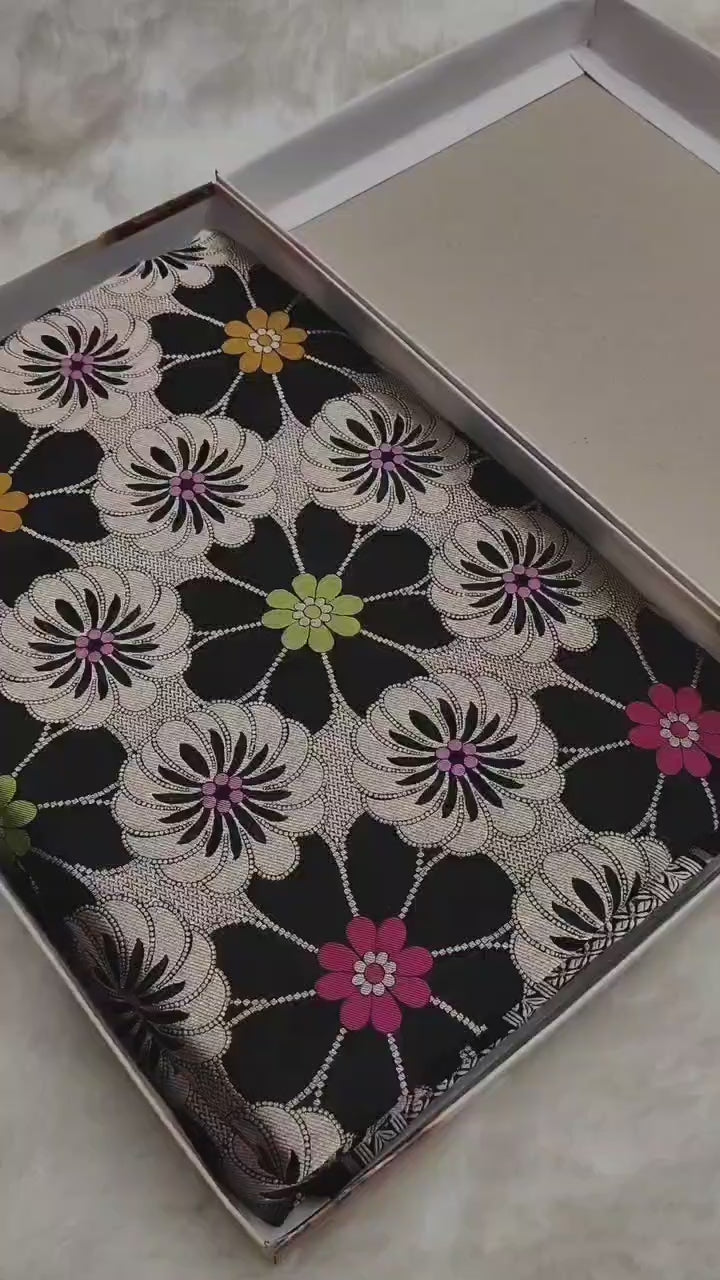 Pure Katan Silk Tilfi Minakari Banarasi Saree – Floral Brocade work