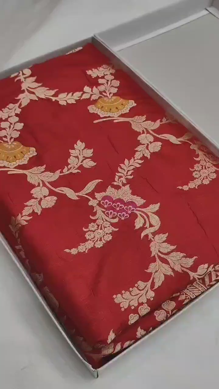 Pure Katan Silk Minakari Banarasi Saree