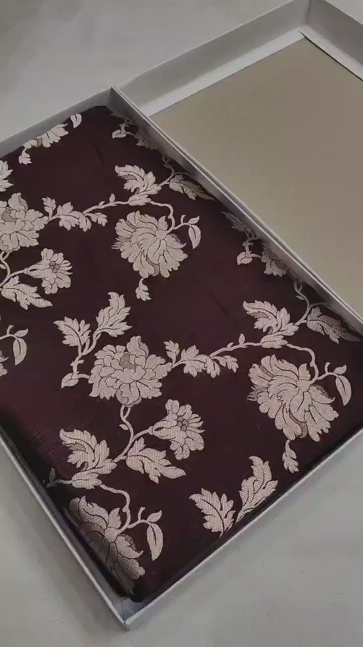 Pure Katan Silk Banarasi Saree with Jaal Work