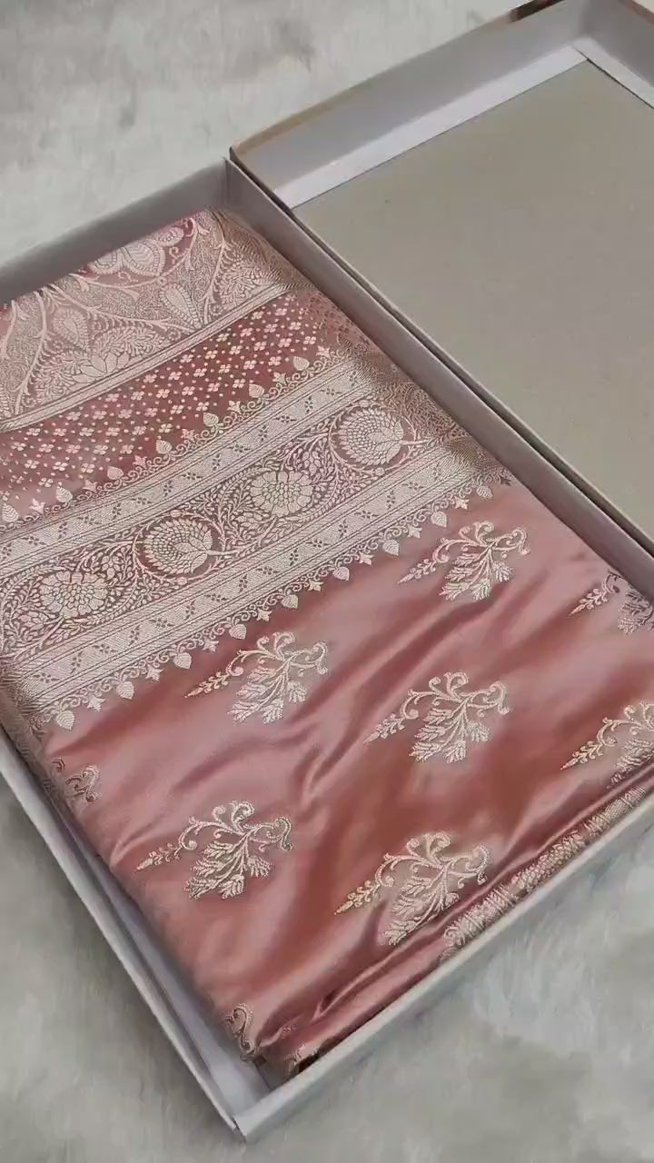 Mashroo Silk Banarasi Saree with gold zari work