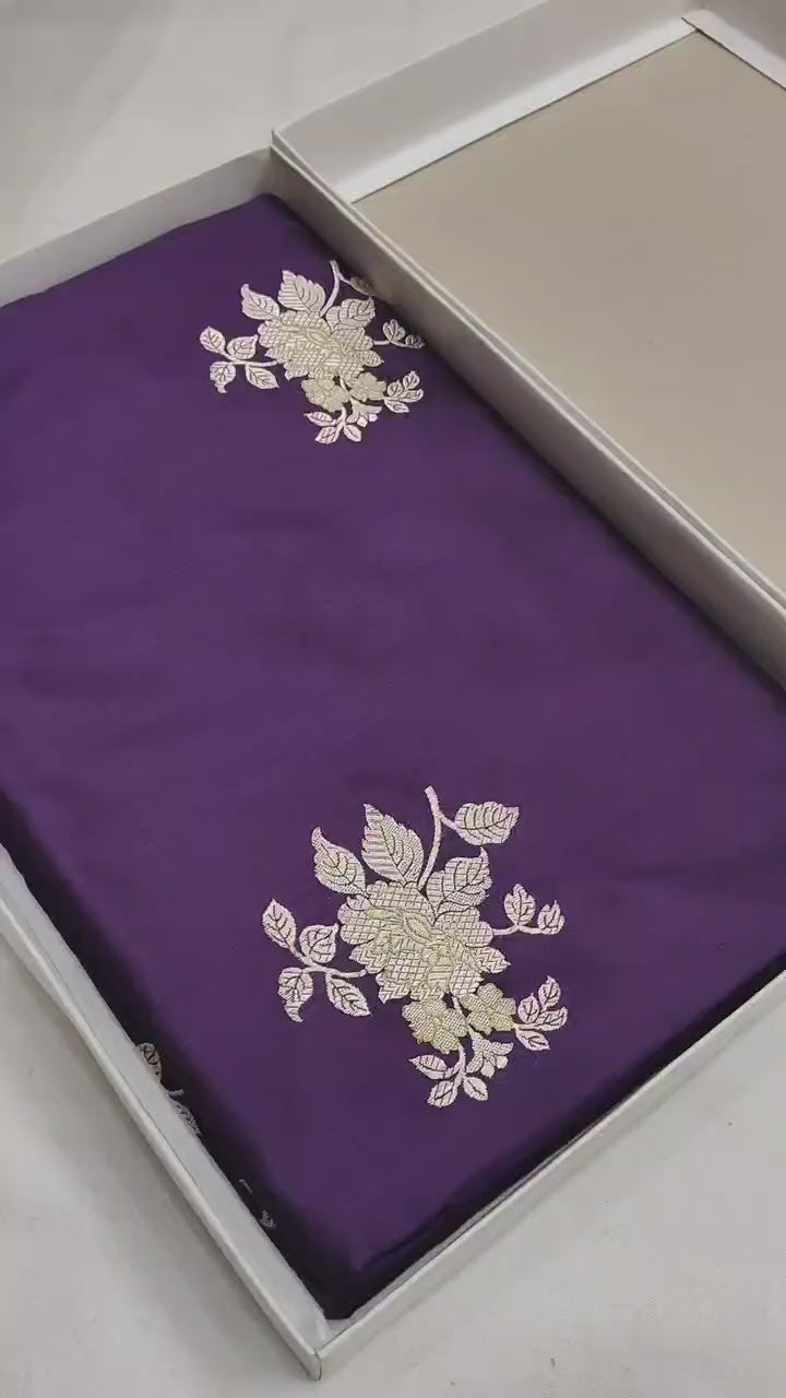 Pure Katan Silk Kadhwa Buta Handloom Saree – Real Zari Banarasi Masterpiece