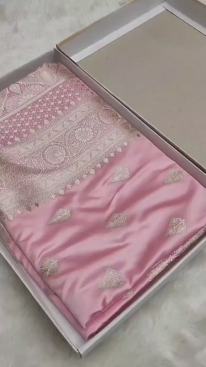 Mashroo Silk Banarasi Saree with gold zari work
