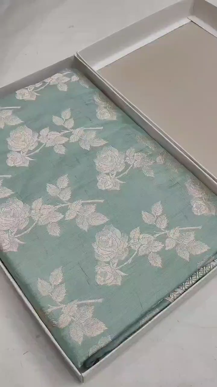 Pure Katan Silk Banarasi Saree with Jaal Work