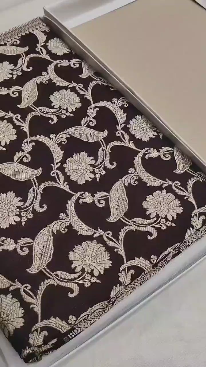 Pure Katan Silk Banarasi Saree with Jaal Work