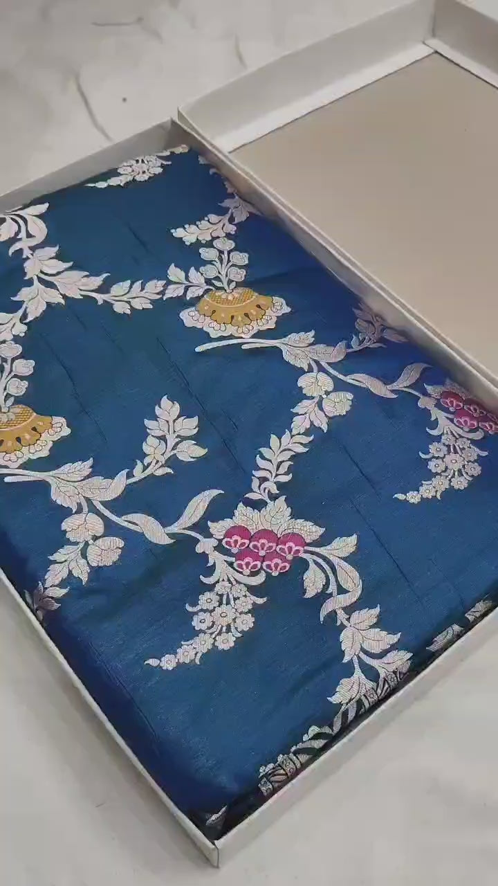 Pure Katan Silk Minakari Banarasi Saree