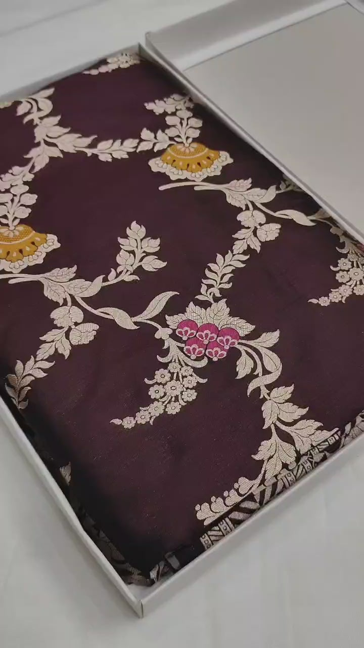 Pure Katan Silk Minakari Banarasi Saree