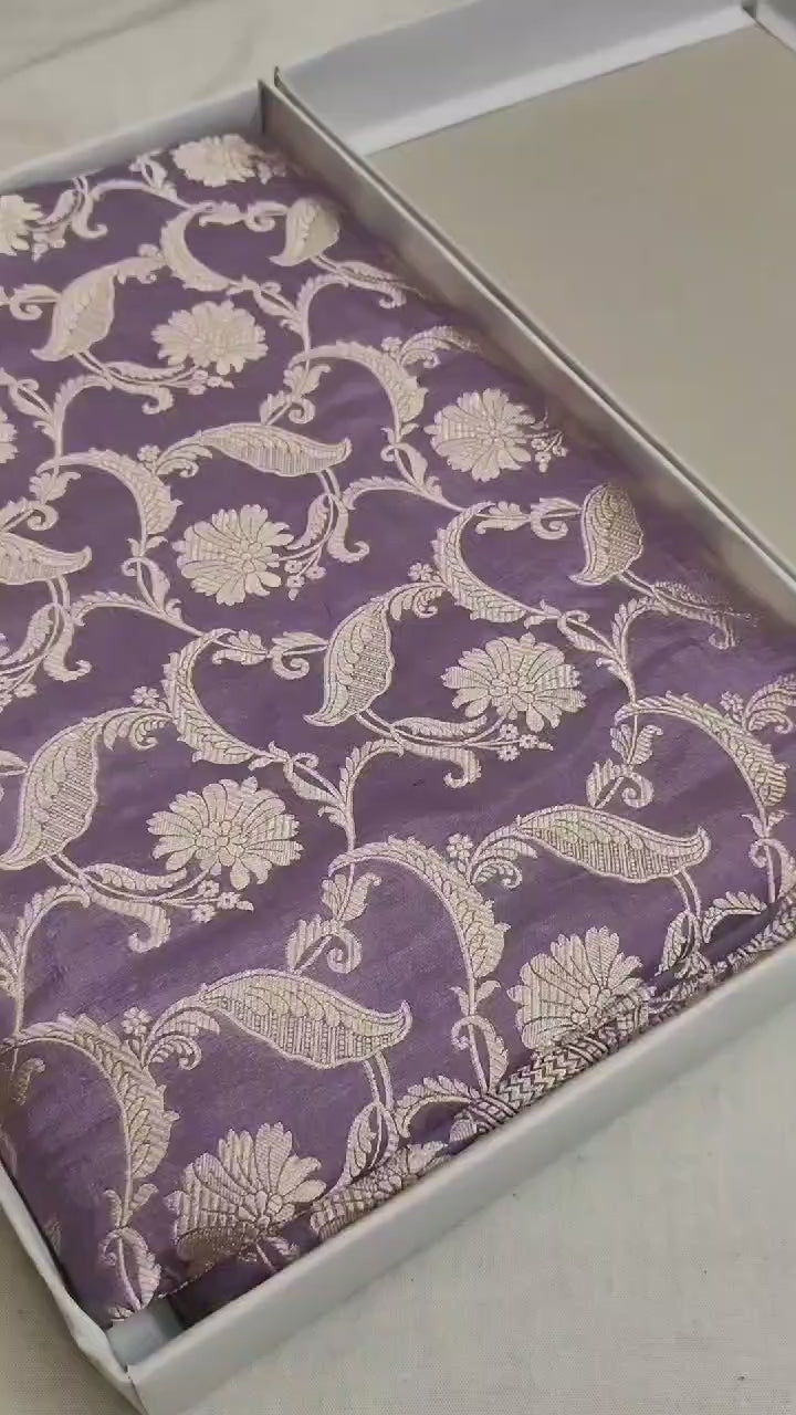 Pure Katan Silk Banarasi Saree with Jaal Work