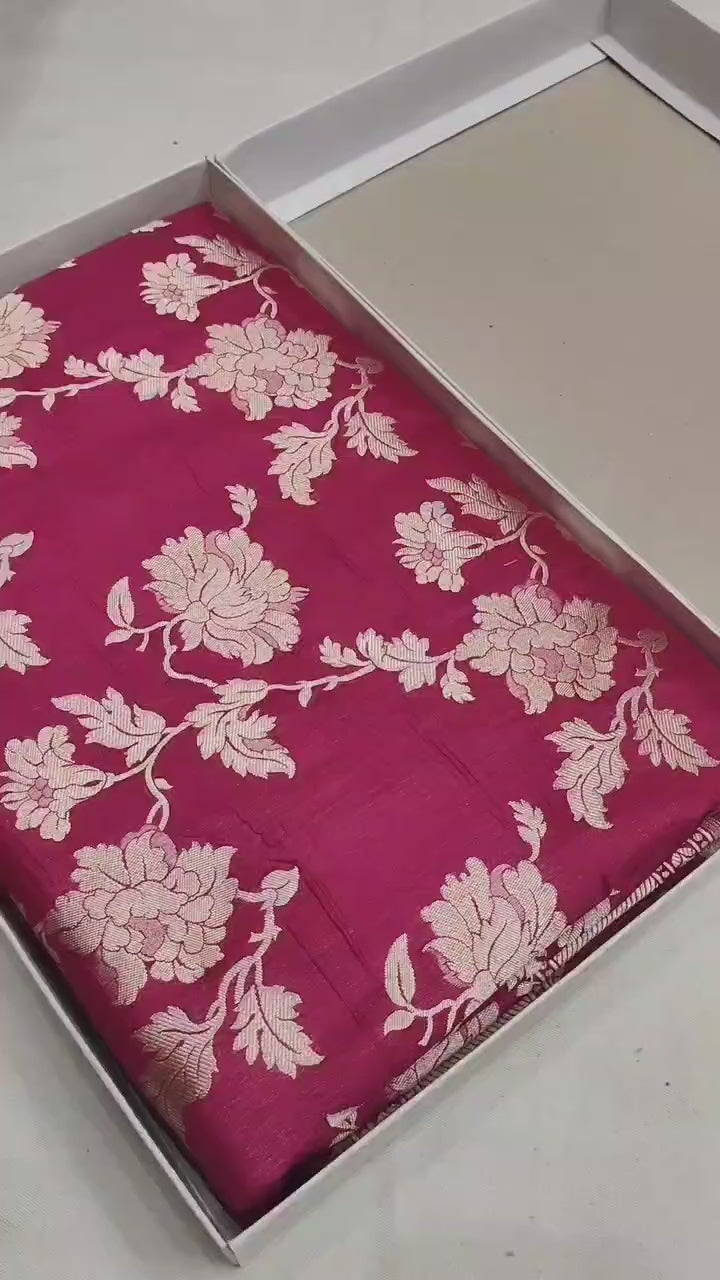 Pure Katan Silk Banarasi Saree with Jaal Work