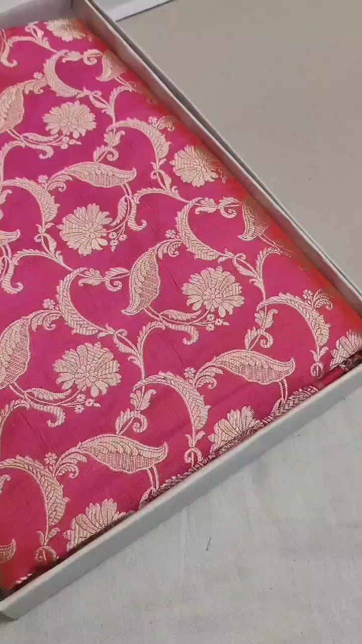 Pure Katan Silk Banarasi Saree with Jaal Work