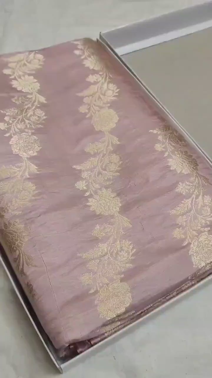 Pure Katan Silk Banarasi Saree with Jaal Work