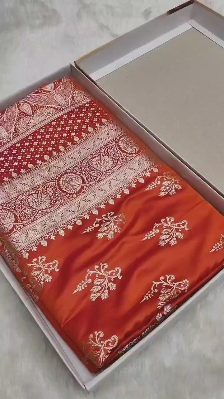 Mashroo Silk Banarasi Saree with gold zari work