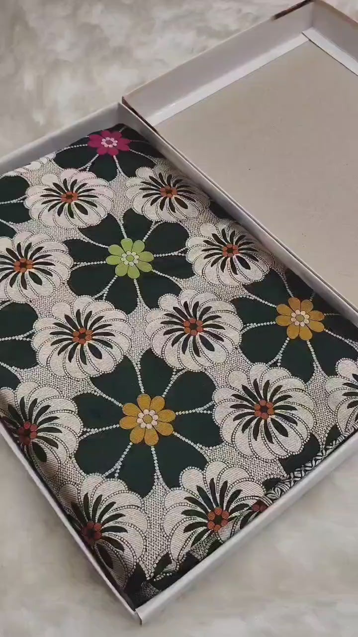 Pure Katan Silk Tilfi Minakari Banarasi Saree – Floral Brocade work