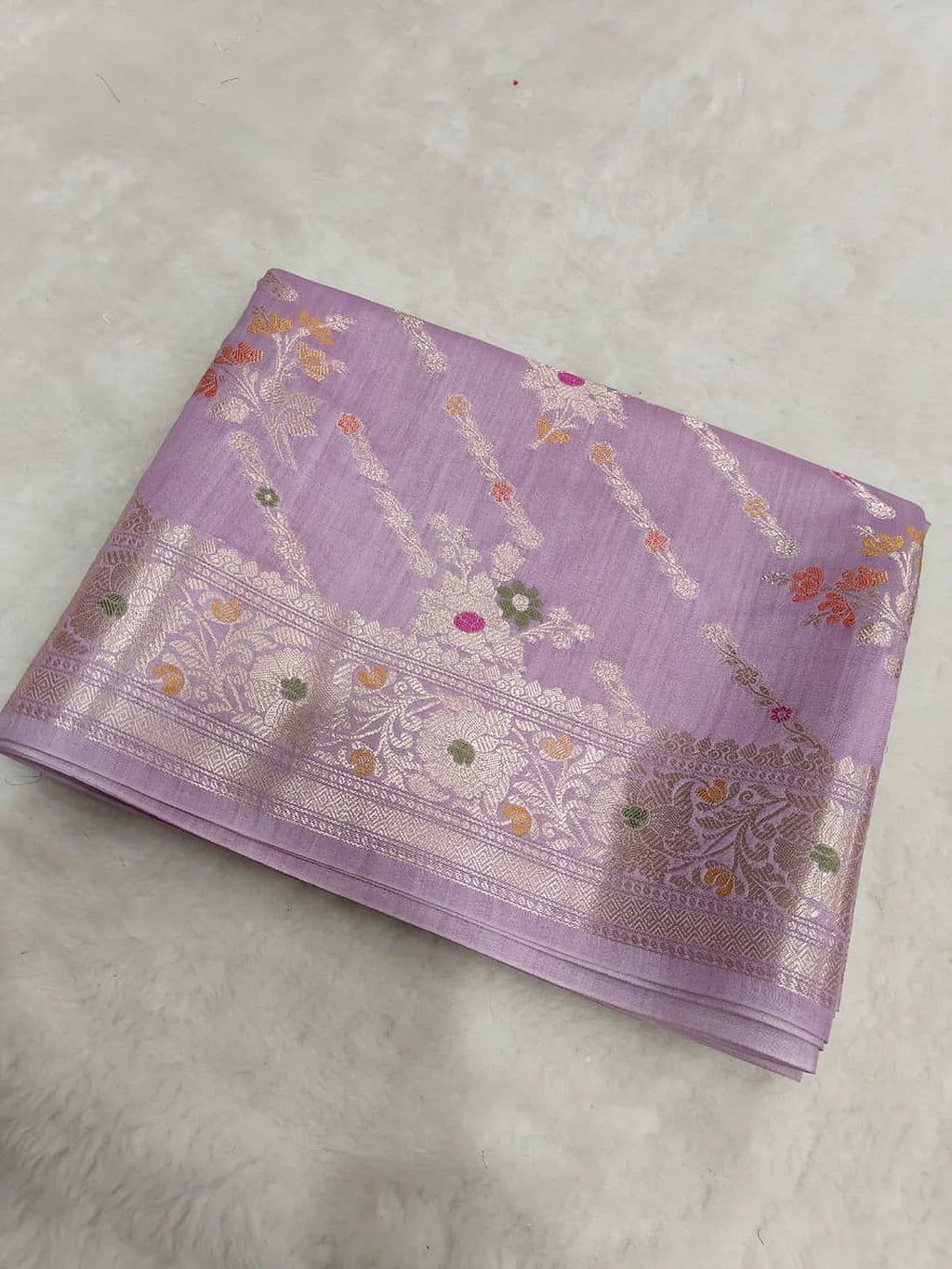 Pure Chiniya Silk Banarasi Saree | Classic Zari Weave Luxury Saree from Varanasi - Pure Chiniya Katan Silk Banarasi Saree