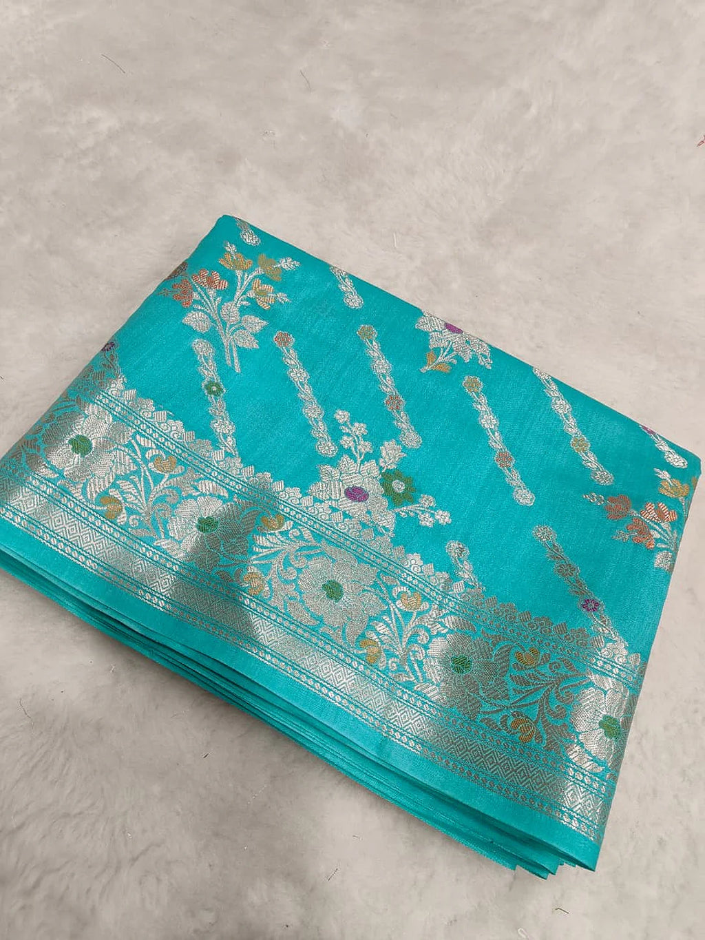 Pure Chiniya Silk Banarasi Saree | Rich Zari Meena Weave from Varanasi - Pure Chiniya Katan Silk Banarasi Saree