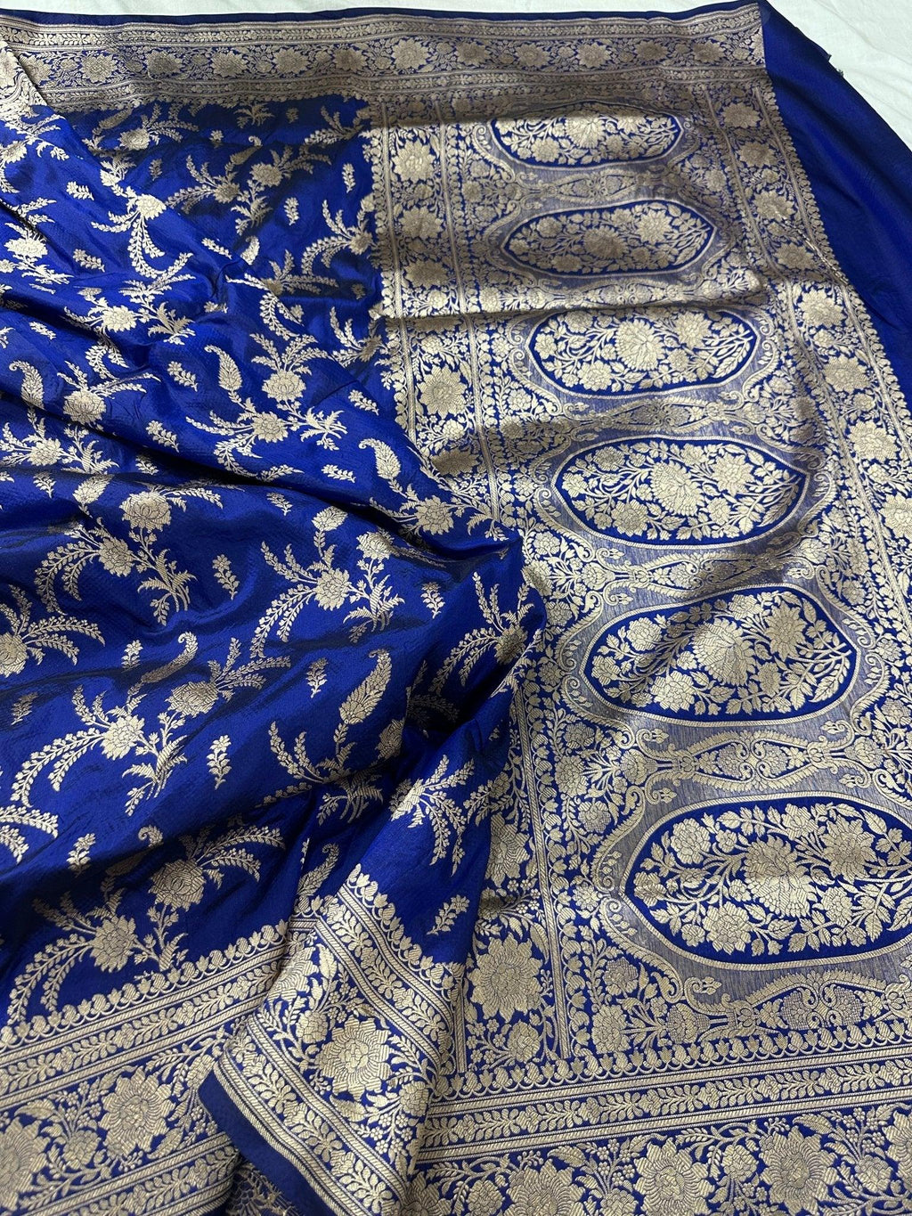 Pure Katan Silk Banarasi Saree with Jaal Work - Katan Banaras