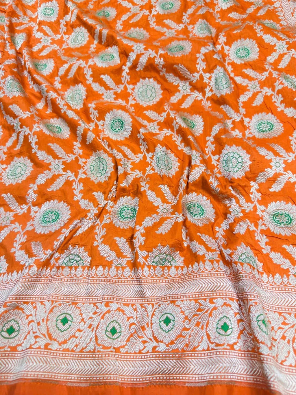 Pure Katan Silk Banarasi Saree with Jaal Work Minakari - Katan Banaras