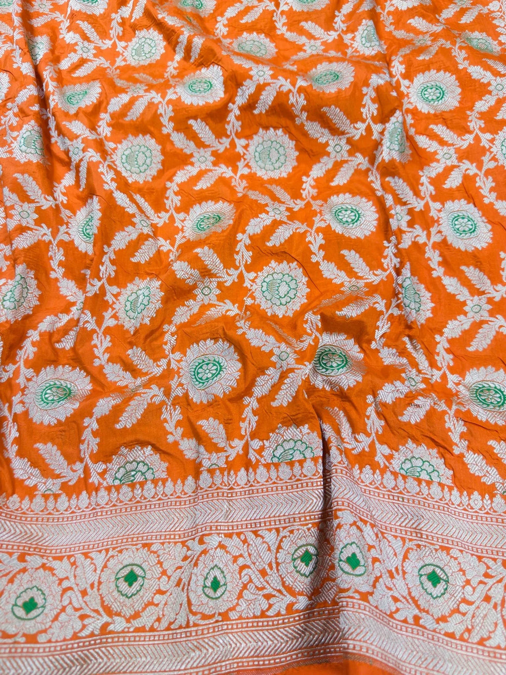 Pure Katan Silk Banarasi Saree with Jaal Work Minakari - Katan Banaras