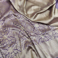 Pure Katan Silk Brocade Banarasi Saree – Lavender Gold Zari Weaving | Luxury Handwoven Saree