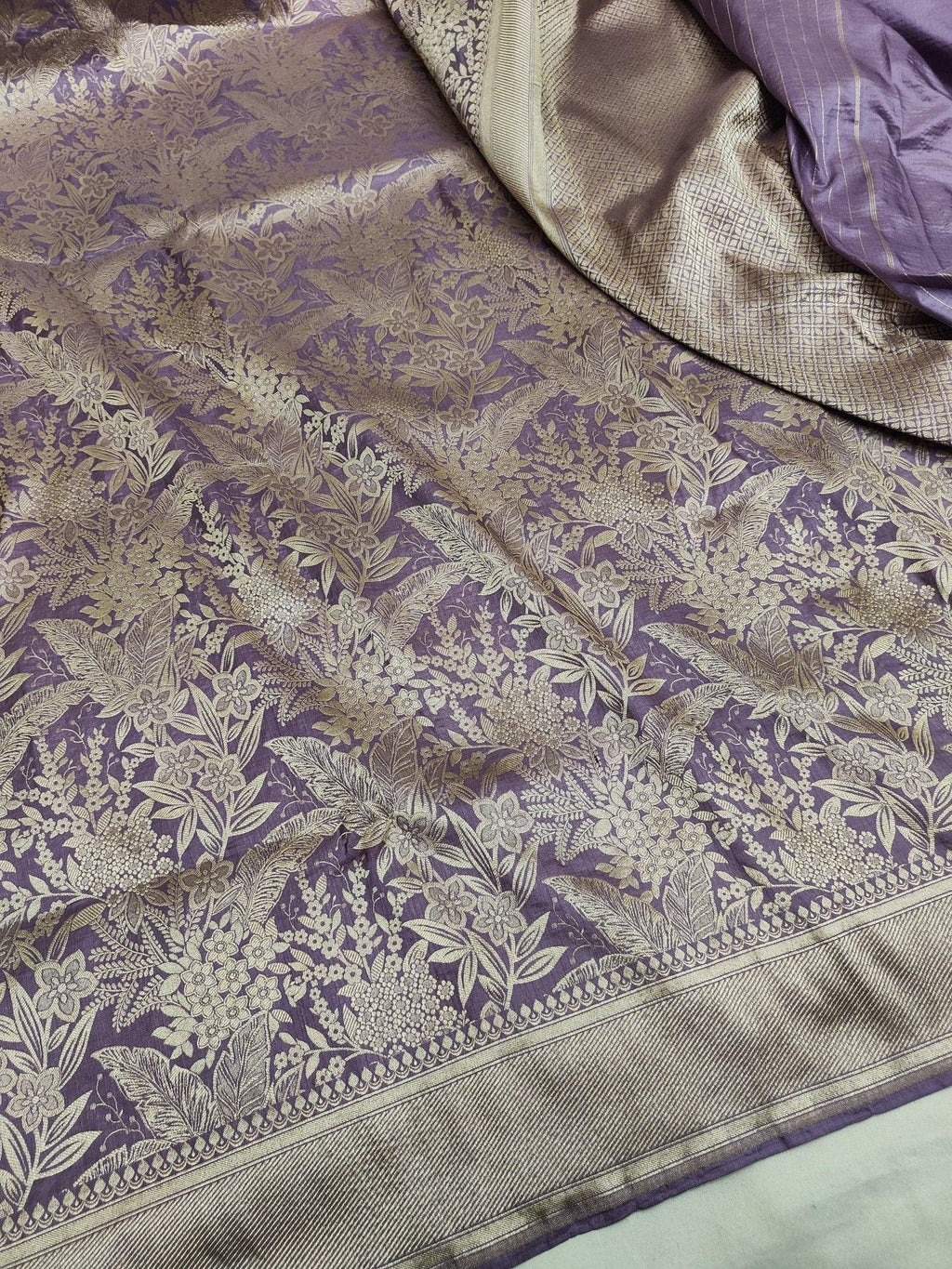 Pure Katan Silk Brocade Saree – Handwoven Banarasi Saree for Weddings & Festive Wear - Katan Banaras