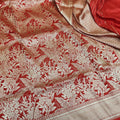 Blood Red Pure Katan Silk Brocade Banarasi Saree – Gold Zari Bridal & Festive Handwoven