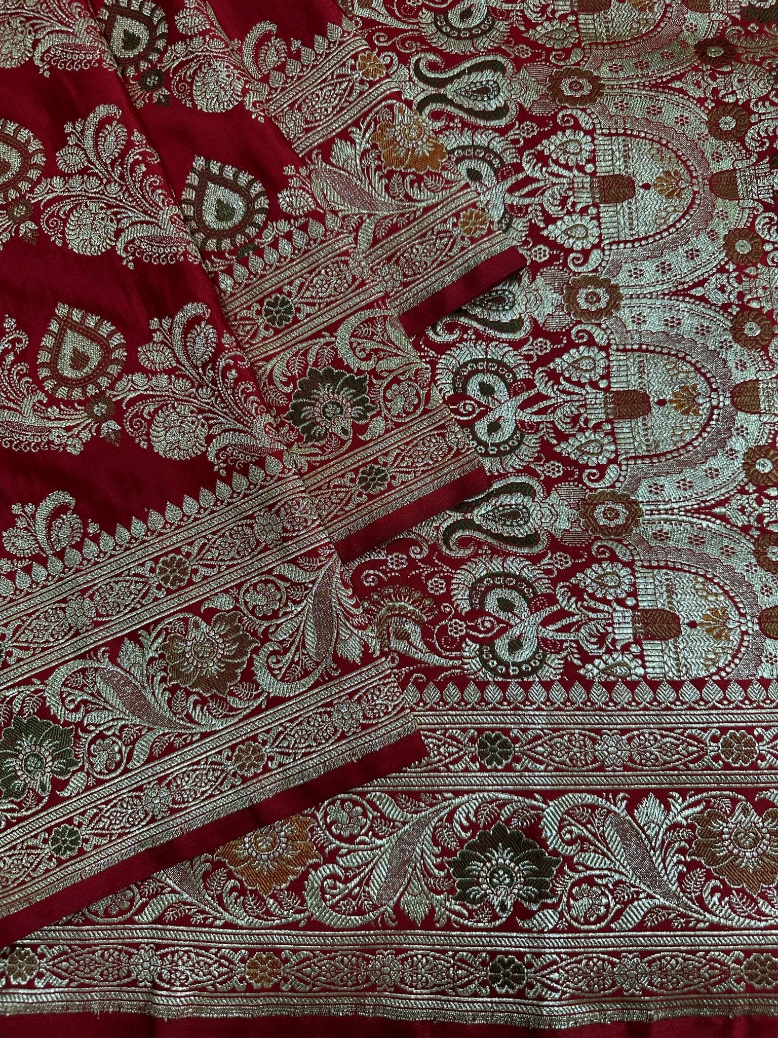 Pure Katan Silk Handloom Banarasi Bridal Saree - Katan Banaras