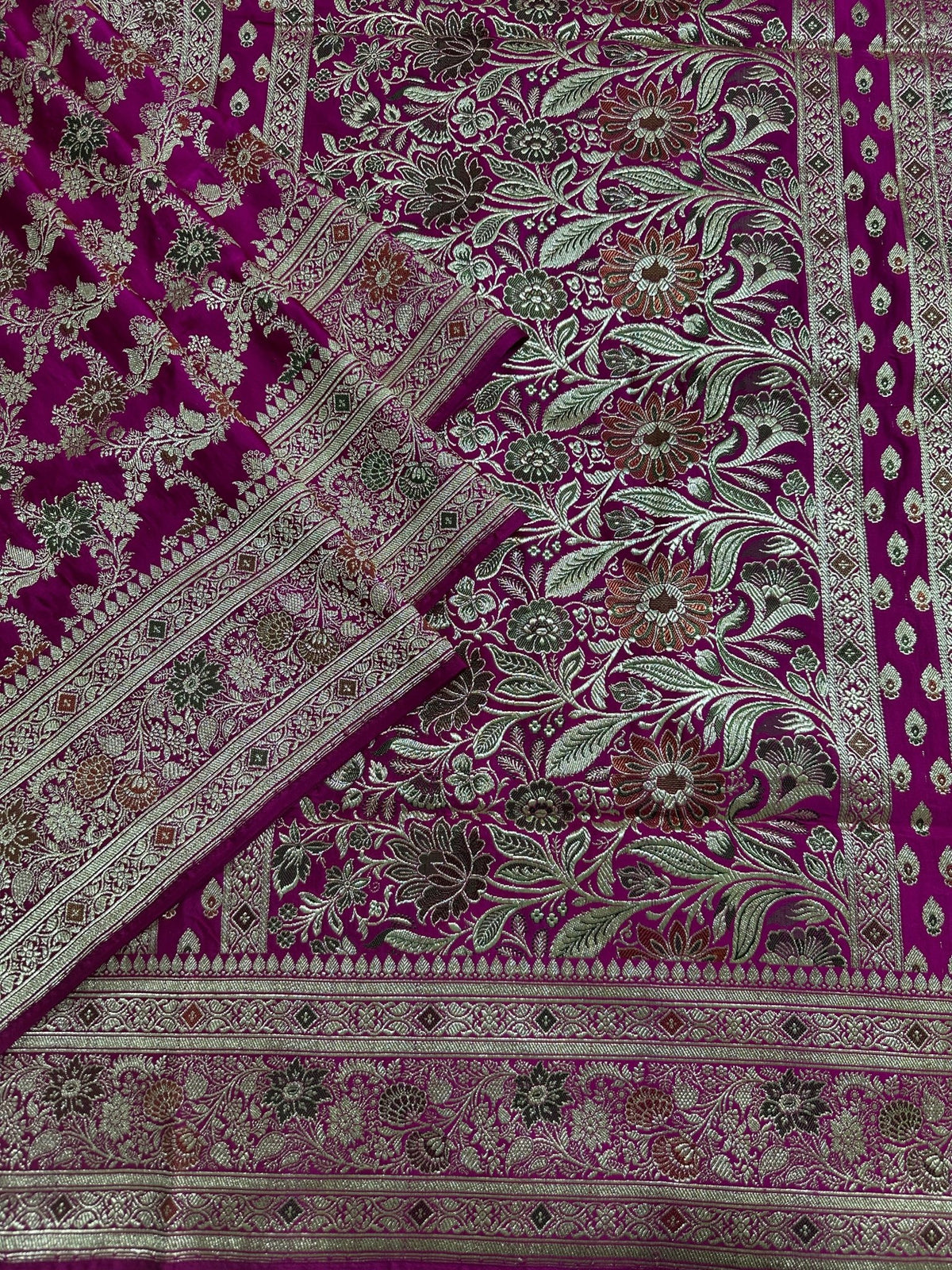 Pure Katan Silk Handloom Banarasi Bridal Saree - Katan Banaras