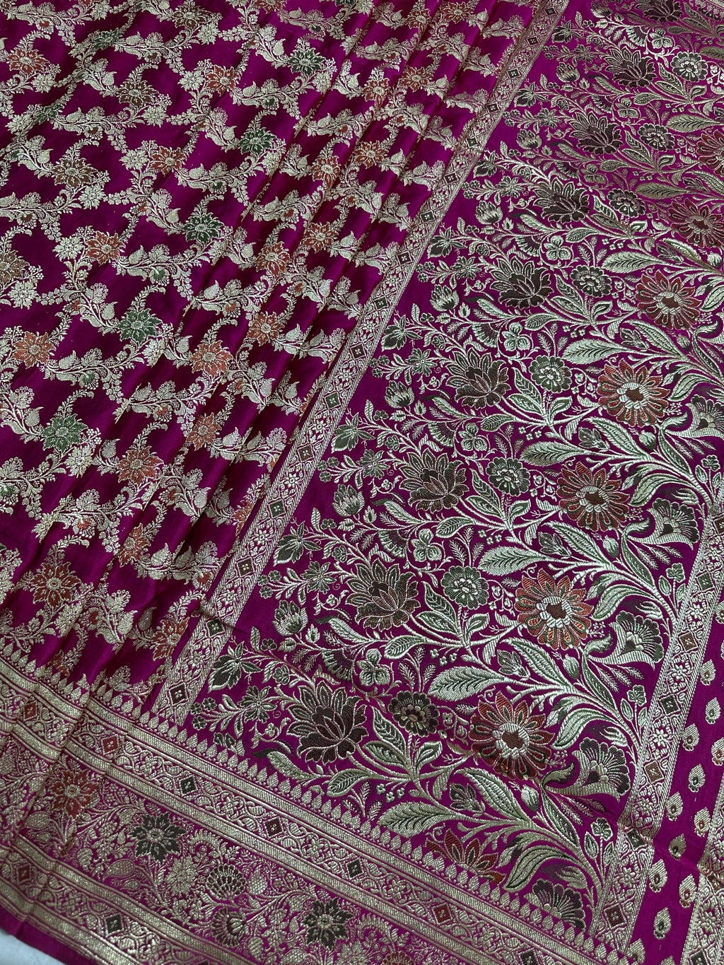 Pure Katan Silk Handloom Banarasi Bridal Saree - Katan Banaras