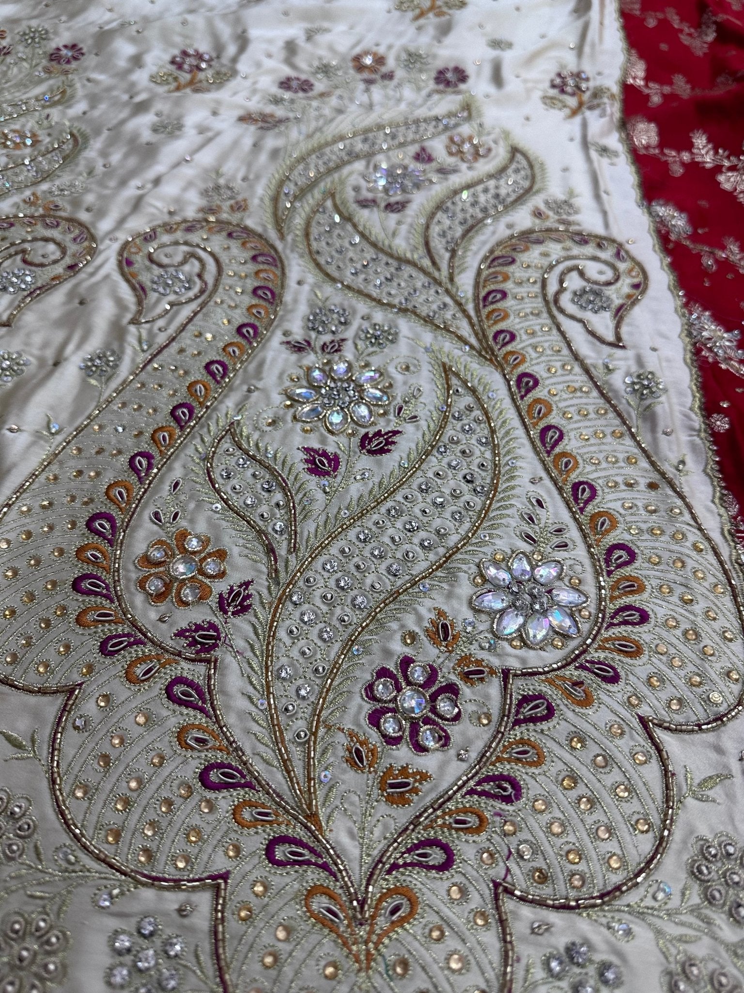 Pure Katan Silk Handloom Banarasi Saree with Dardozi work - Katan Banaras