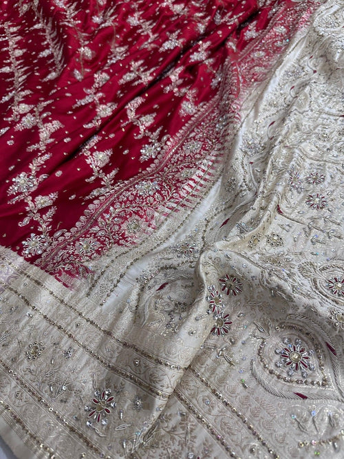 Pure Katan Silk Handloom Banarasi Saree with Dardozi work - Katan Banaras