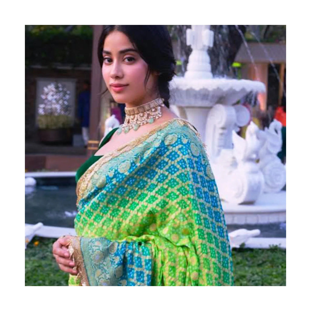 Pure Khaddi georgette Bandhani [Bandhej] Saree - Katan Banaras