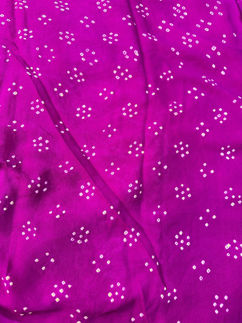 Rani Pink Magenta Pure Khaddi Georgette Bandhani Saree - Katan Banaras