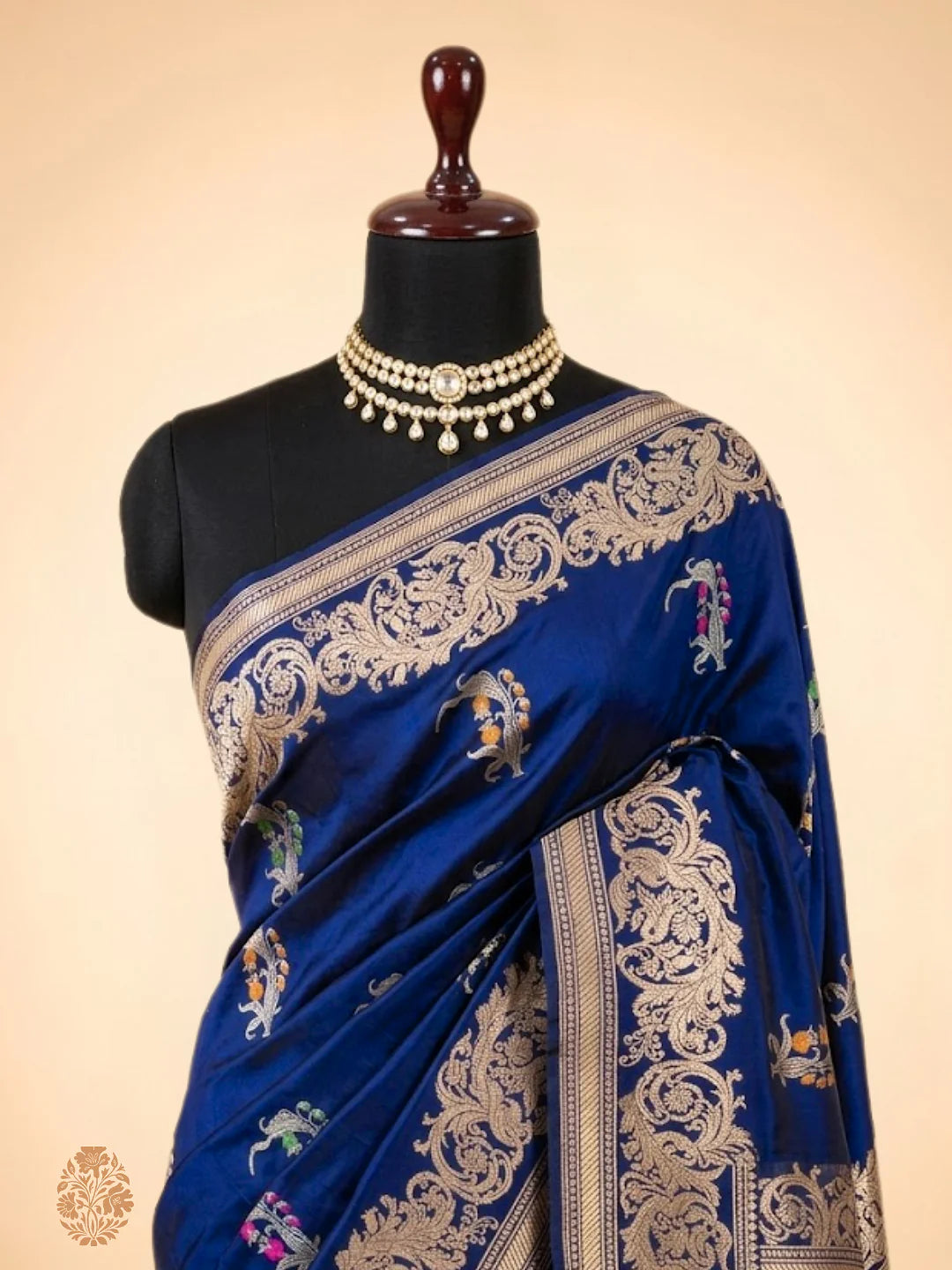 Pure Katan Silk Kadhwa Buta Banarasi Saree – Royal Blue | Sona Rupa Zari & Tilfi Minakari