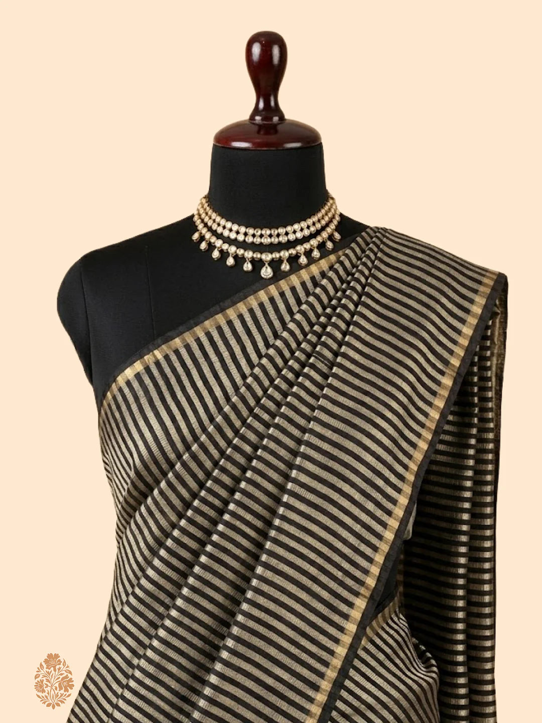Pure Moonga Silk Banarasi Saree | Gold Zari Woven
