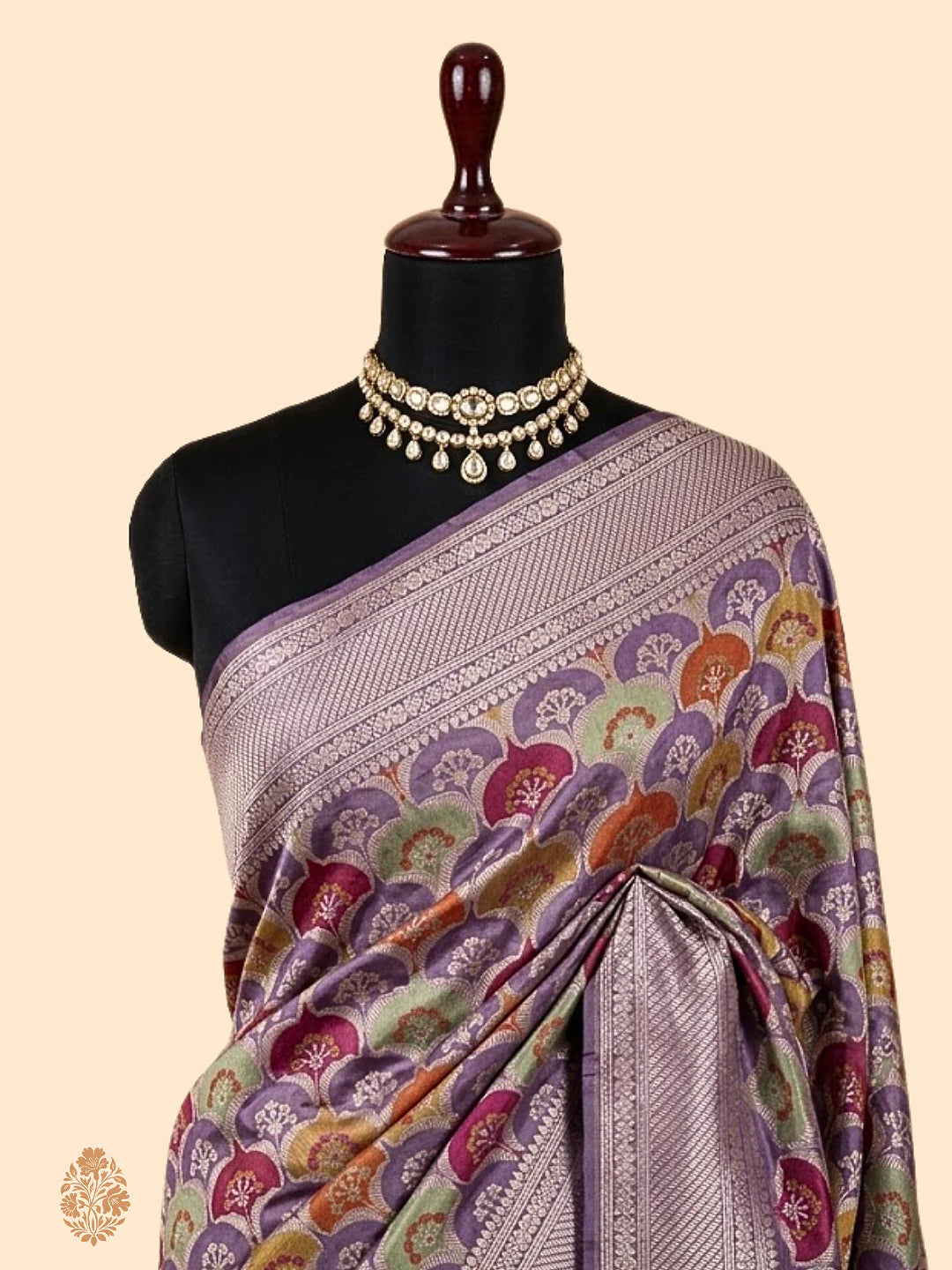 Pure Katan Silk Handloom Banarasi Saree – Rangkaat Box Design with Multicolour Minakari & Heavy Pallu