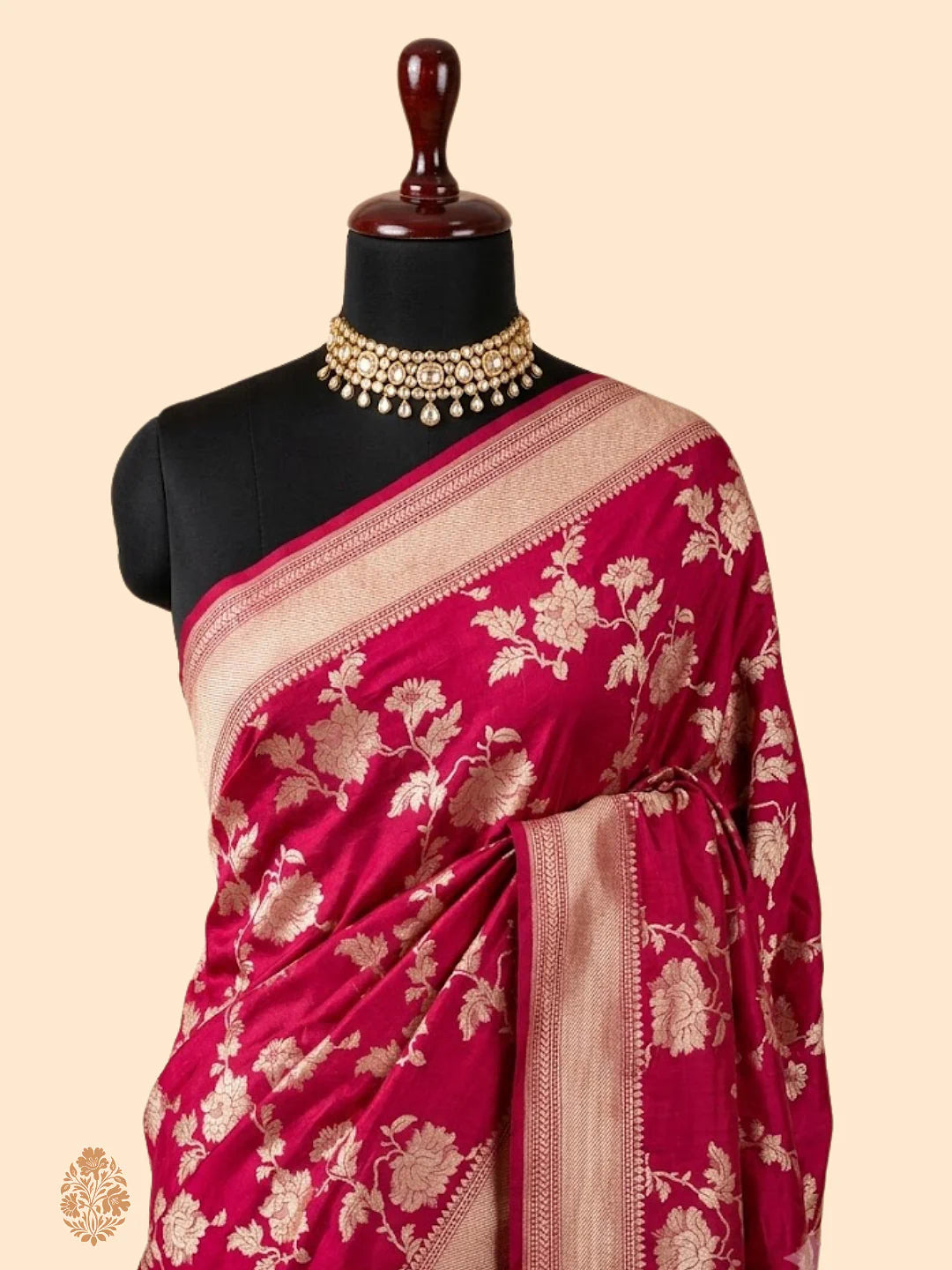 Rani Pink Pure Katan Silk Banarasi Saree in | Katan Banaras