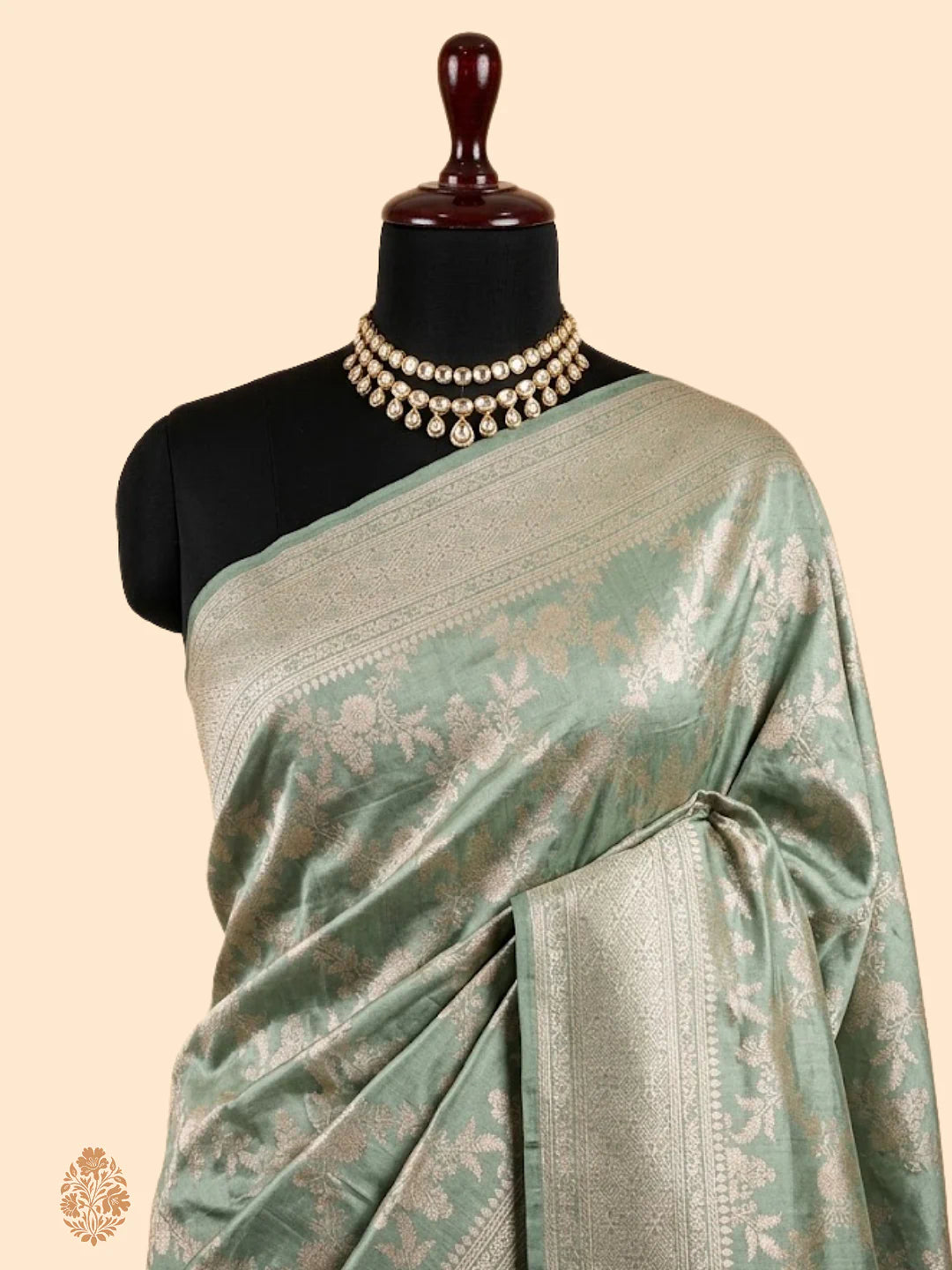 Teal Green Pure Katan Silk Jaalwork Banarasi Saree – Uppada Handwoven Gold Zari Festive Wear