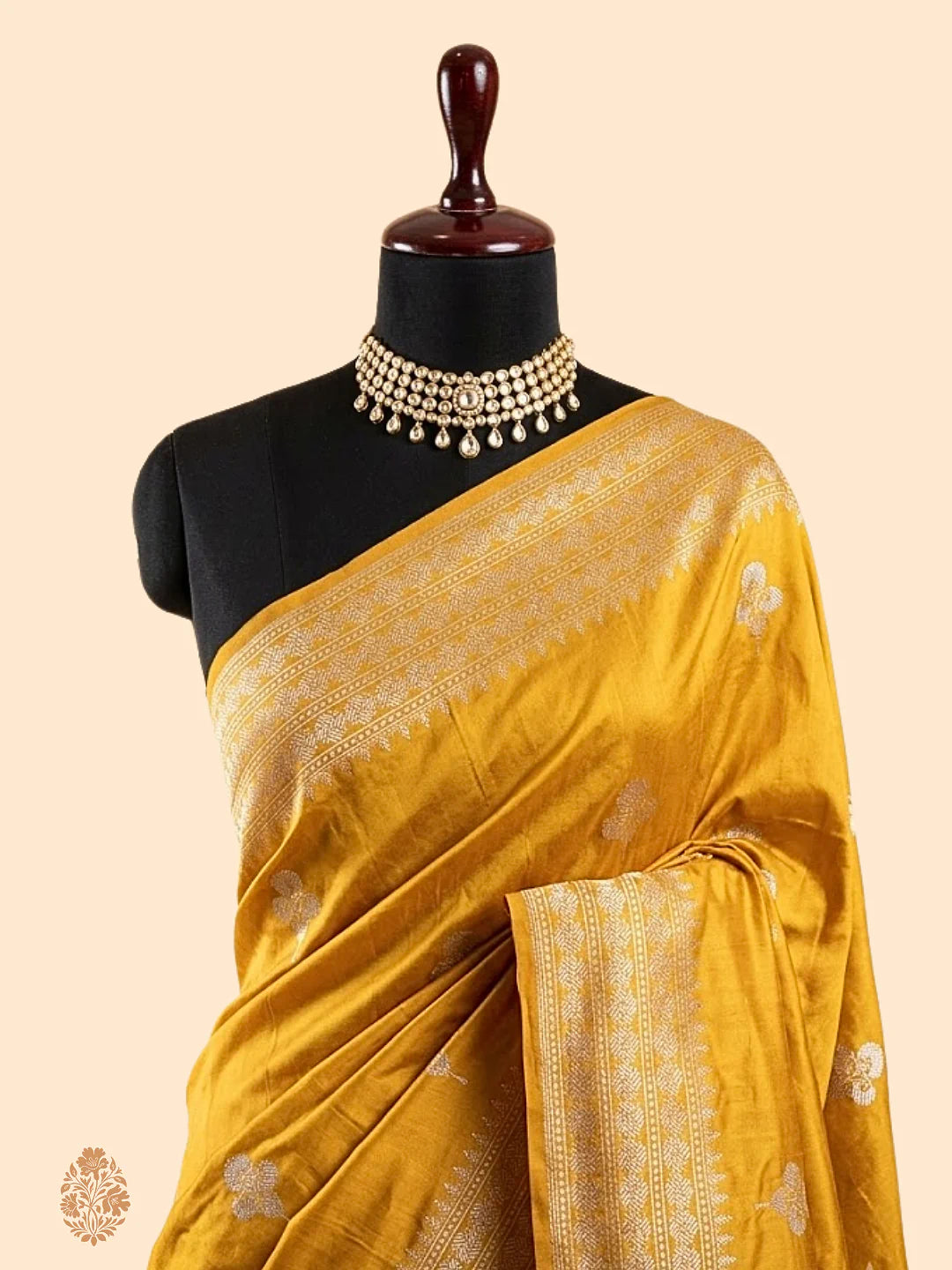 Yellow Pure Katan Silk Kadhwa Buta Banarasi Saree – Real Zari Alfi Handloom Masterpiece