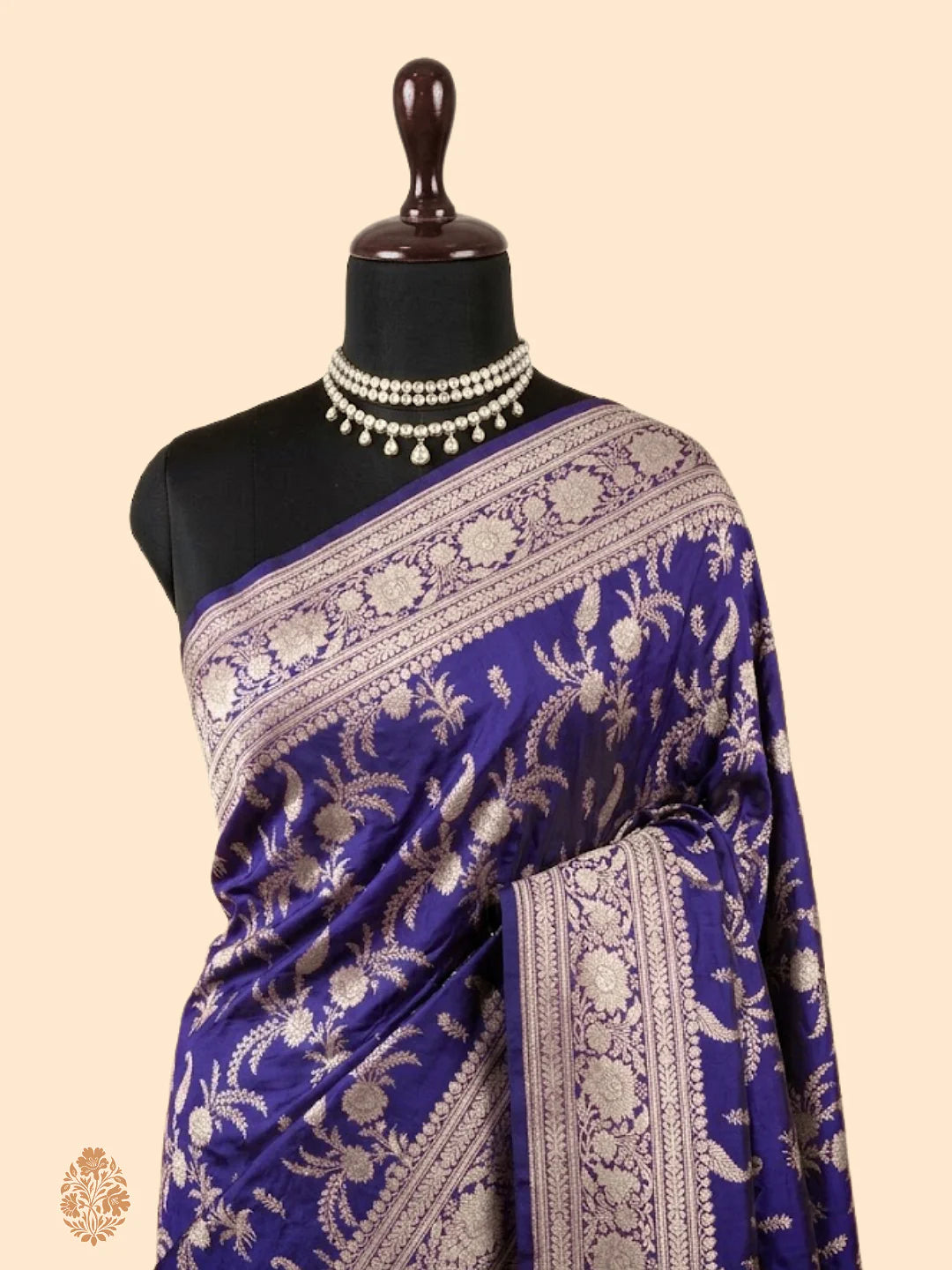 Pure Katan Silk Jaalwork Banarasi Saree – Royal Purple Uppada Weave | Handwoven Luxury Saree