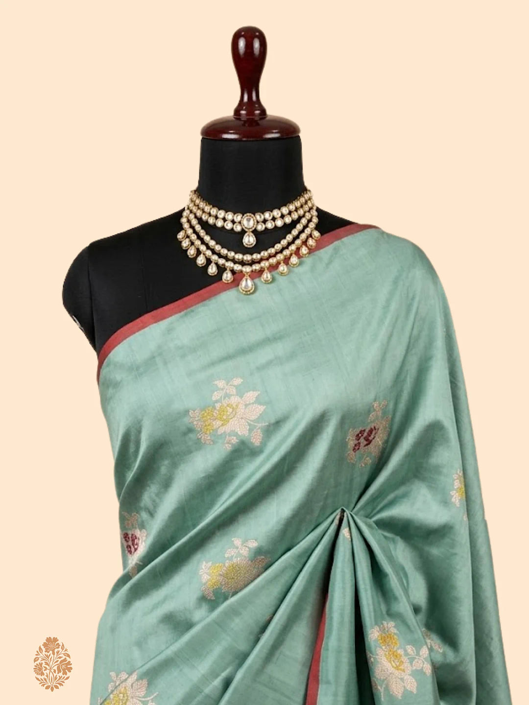 Pure Katan Silk Kadhwa Buta Banarasi Saree in Sea Green – Sona Rupa Zari with Tilfi Minakari