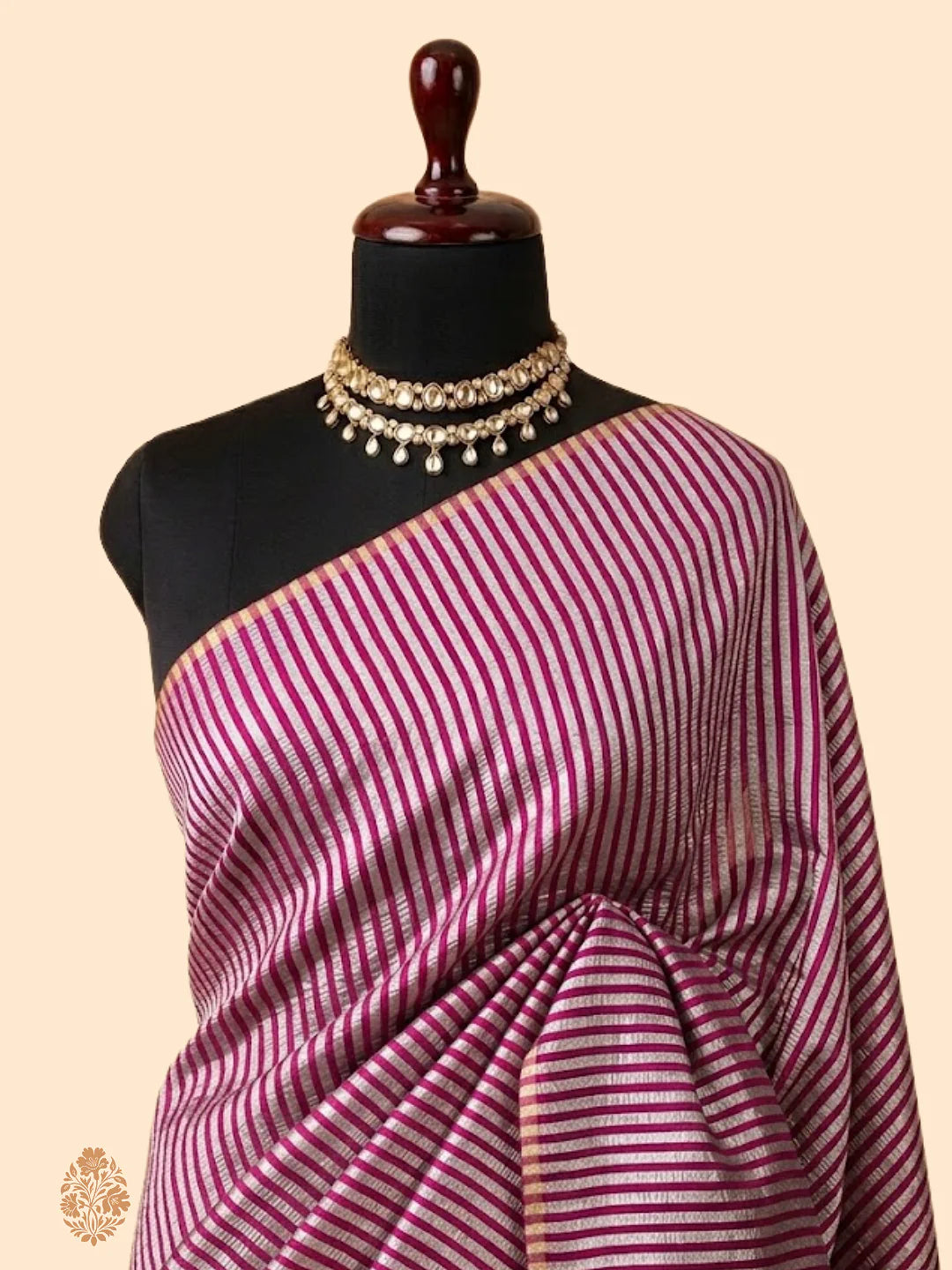 Pure Moonga Silk Banarasi Saree | Floral Zari Woven Silk Saree from Varanasi